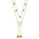 Collar de Acero Inoxidable 304 con Corazón Blanco  40cm