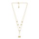Collar de Acero Inoxidable 304 con Corazón Blanco  40cm