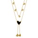 Collar de Acero Inoxidable 304 con Corazón Negro 40cm