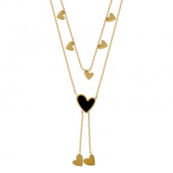 Collar de Acero Inoxidable 304 con Corazón Negro 40cm