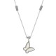 Collar de Acero Inoxidable 304 con Mariposa Blanca 40cm