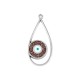 Colgante de Metal Zamak Ovalado con Ojo y Esmalte 17x30mm