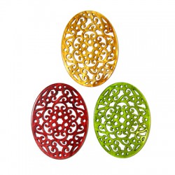 Colgante de Metacrilato Oval Filigrana 42x55mm