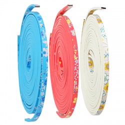 Cordón Sintético PU Doble Cara Plano y Flores 10mm (1.2mtr)