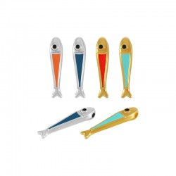 Colgante de Metal Zamak Pez Esmaltado 4,9x22,6mm (Ø1,3mm)