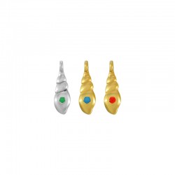 Colgante de Metal Zamak Caracola Esmaltada 5,6x15,5mm (Ø1,8mm)