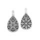 Colgante de Metal Zamak Gota con Flor de Mandala 7x10mm