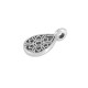 Colgante de Metal Zamak Gota con Flor de Mandala 7x10mm