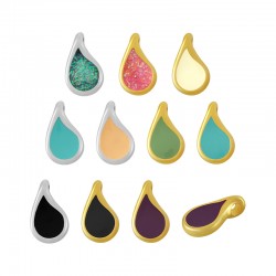 Colgante de Metal Zamak Gota Esmaltada 7,7x12,5mm (Ø2,3mm)