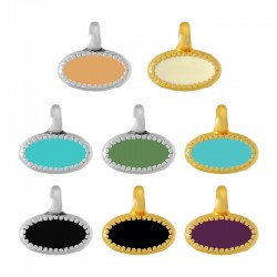 Colgante de Metal Zamak Oval Esmaltado 8,4x5mm (Ø1,8mm)
