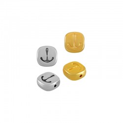 Entrepieza de Metal Zamak Cuadrada con Ancla 9mm (Ø1.2mm)