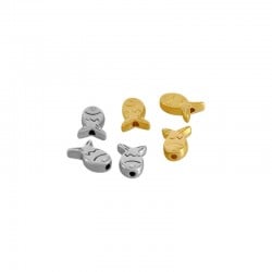 Entrepieza de Metal Zamak Pez 11x8mm (Ø1.4mm)