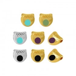Entrepieza de Metal Zamak Semicirculo Esmaltado 10,3x9,8mm (Ø2mm)