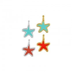 Colgante de Metal Zamak Estrella de Mar Esmaltada 8mm (Ø1,6mm)