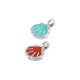 Colgante de Metal Zamak Concha Esmaltada 7mm (Ø1,6mm)