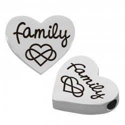 Pasador de Acero Inoxidable 305 Corazón "Family" 13.5mm/3.5mm(Ø2mm)