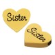 Entrepieza de Acero Inoxidable 305 Corazón "Sister" 13x15mm/3.5mm(Ø2mm)