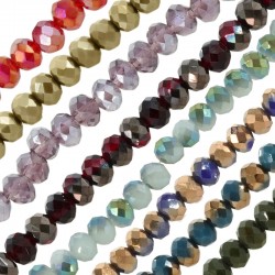 Entrepieza de Cristal Facetada Rondel 6x4mm (100uds/tira)