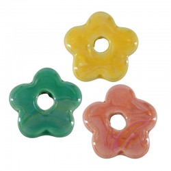 Colgante de Cerámica Flor con Esmalte 16mm/4mm (Ø5mm)