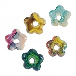 Colgante de Cerámica Flor con Esmalte 16mm/4mm (Ø5mm)