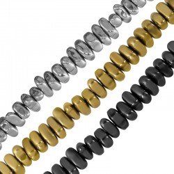 Entrepieza de Hematita Irregular 5x6/3,5mm(Ø1,4mm)(~40pcs/tira)