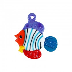 Colgante de Vidrio Murano Pez Multi (~35x40mm)