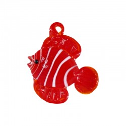 Colgante de Vidrio Murano Pez Rojo (~35x40mm)