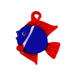 Colgante de Vidrio Murano Pez Azul (~35x40mm)