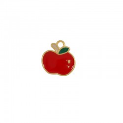 Colgante de Metal Esmaltado Manzana 15x14mm