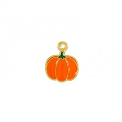 Colgante de Metal Esmaltado Calabaza 18x15mm