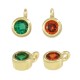Colgante de Metal Laton Redondo con Cristal 4mm