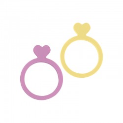 Anillo de Metacrilato con Corazon 22x30mm