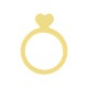 Anillo de Metacrilato con Corazon 22x30mm