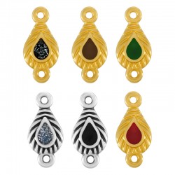 Conector de Metal Zamak Gota con Esmalte 9x14mm