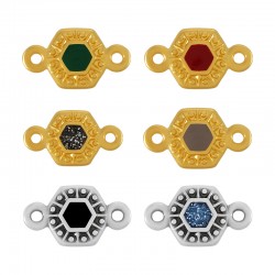 Conector de Metal Zamak Polígono con Esmalte 10x11mm