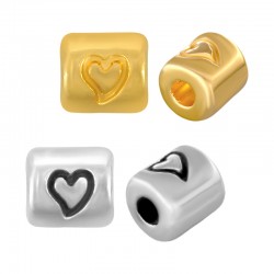 Tubo de Metal Zamak Cilindro con Corazón 5mm Ø2.2mm