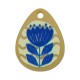 Colgante de Metacrilato Gota con Flores 17x22mm
