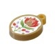 Colgante de Metacrilato Oval con Flores 15x18mm