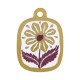 Colgante de Metacrilato Paralelogramo con Flores 16x19mm