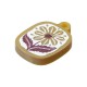 Colgante de Metacrilato Paralelogramo con Flores 16x19mm