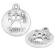 Colgante de Metal Zamak Redondo "Cat Lover" Pata Gato 16mm