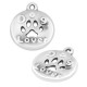 Colgante de Metal Zamak Redondo "Dog Lover" Pata Perro 16mm