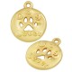 Colgante de Metal Zamak Redondo "Dog Lover" Pata Perro 16mm