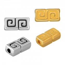Entrepieza de Metal Zamak Rectangular con Espiral 12x7mm (Ø2,2mm)
