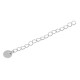 Cadena de Estension de Metal Latón 3x4mm con Chapa Redonda 6 (Largo 5cm)