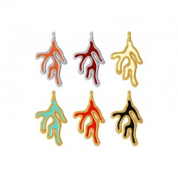 Colgante de Metal Zamak Coral Esmaltado 11,8x17,5mm (Ø1,5mm)