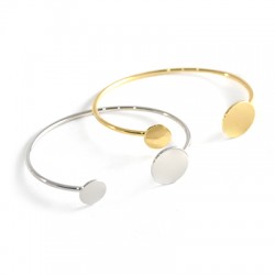 Pulsera de Metal Latón Ajustable con 2 Circulos 64mm