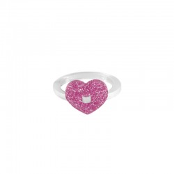 Anillo de Metacrilato con Corazon 22mm/18mm