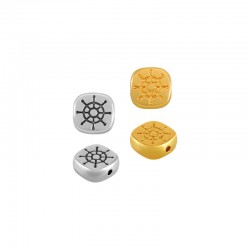 Entrepieza de Metal Zamak Cuadrada con Timón 9mm (Ø1.2mm)