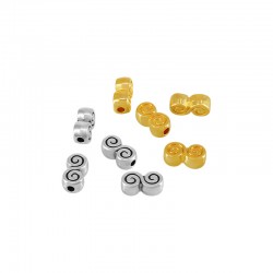 Entrepieza de Metal Zamak Redondeada con Espiral 12x7mm (Ø2,2mm)